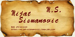 Mijat Šišmanović vizit kartica
